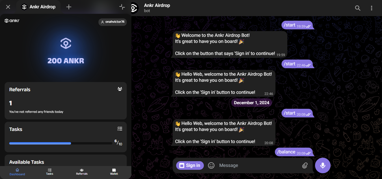 Ankr Airdrop Telegram Bot